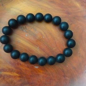 New Onyx Stretch Bracelet | Beaded Scrub/Flat effect
